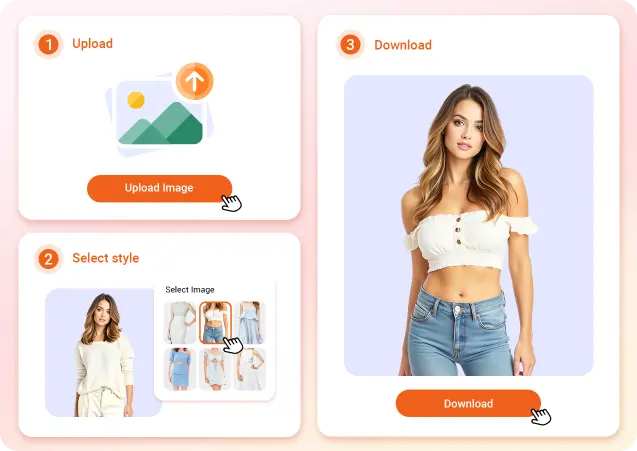 Change clothes online in three steps