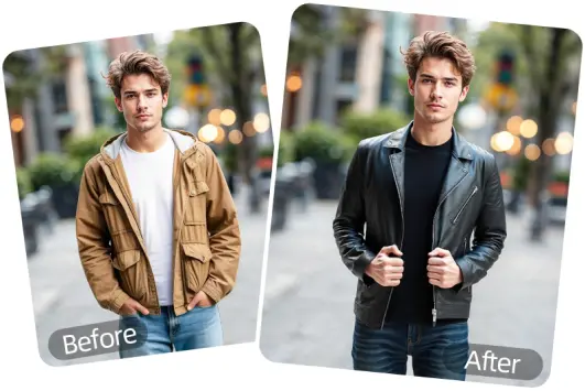 Change clothes in the photo