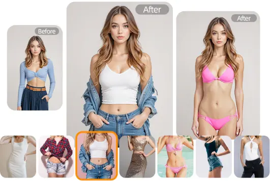 Virtual try on clothes in different styles