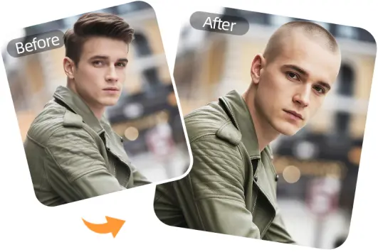 Virtual try on for buzz cut hairstyle