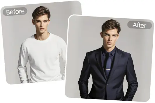 Transform casual portraits into professional attire