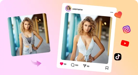 AI outfit changer for social media sharing